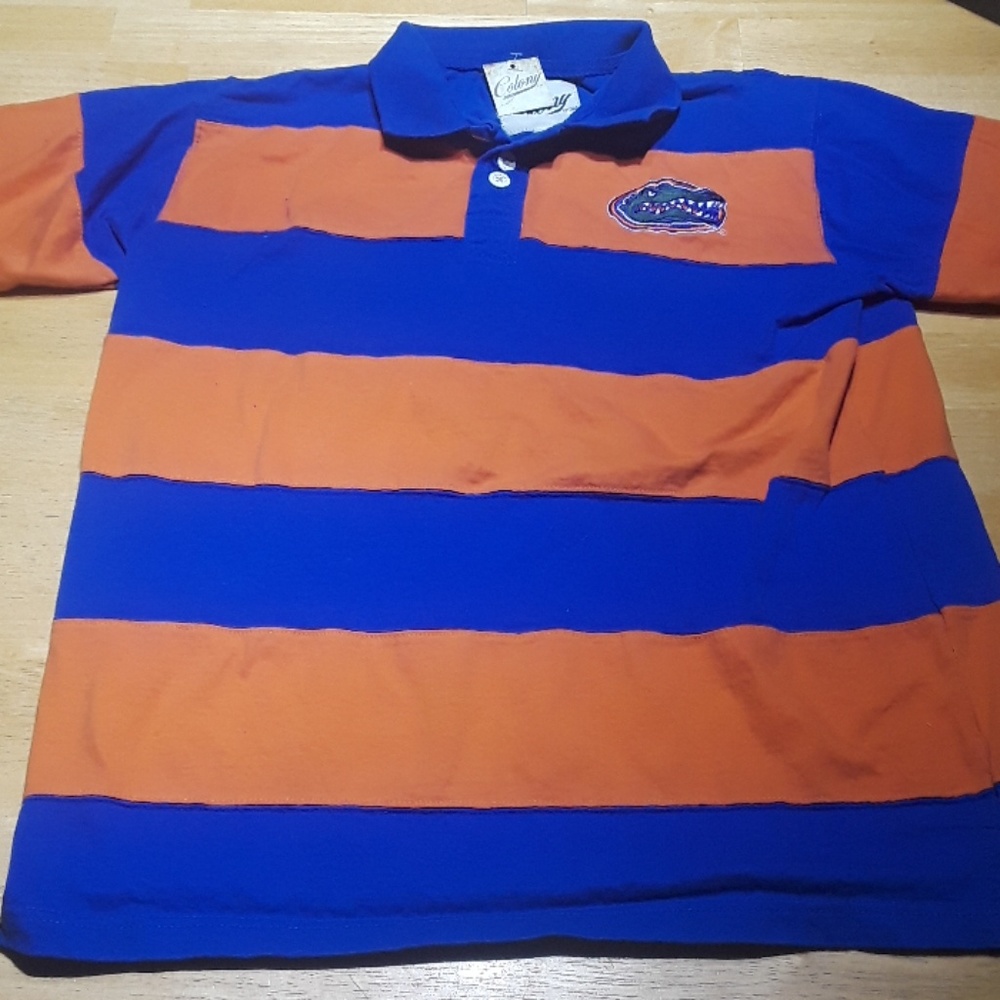 Colony Florida Gators Men Striped Polo Shirt New